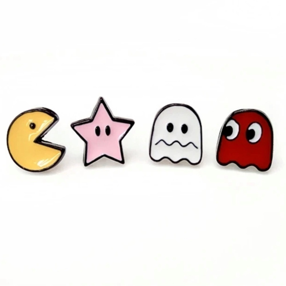 ⭐️NEW⭐️ PAC- Man & Characters Mismatched Earrings Set